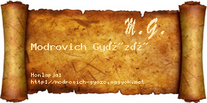 Modrovich Győző névjegykártya